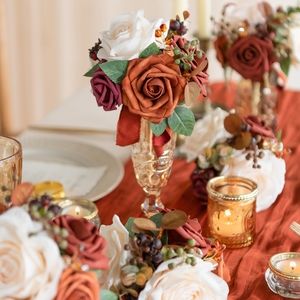 MINI PREMADE FLOWER CENTERPIECE SET IN SUNSET TERRACOTTA 12pcs